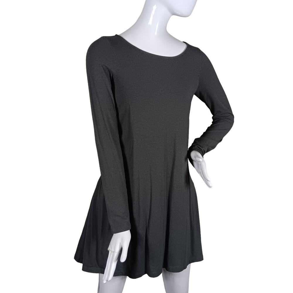 Express Mini Dress Size Small Dark Gray Long Sleeve Jersey Zipper Closure